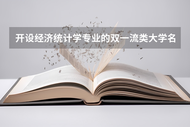 开设经济统计学专业的双一流类大学名单汇总