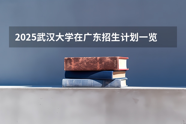 2025武汉大学在广东招生计划一览表