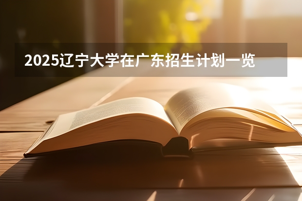 2025辽宁大学在广东招生计划一览表