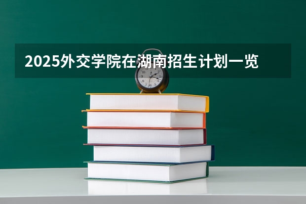 2025外交学院在湖南招生计划一览表