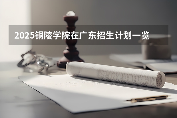 2025铜陵学院在广东招生计划一览表