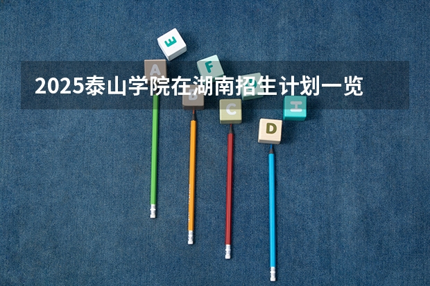2025泰山学院在湖南招生计划一览表