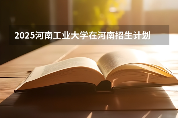 2025河南工业大学在河南招生计划一览表