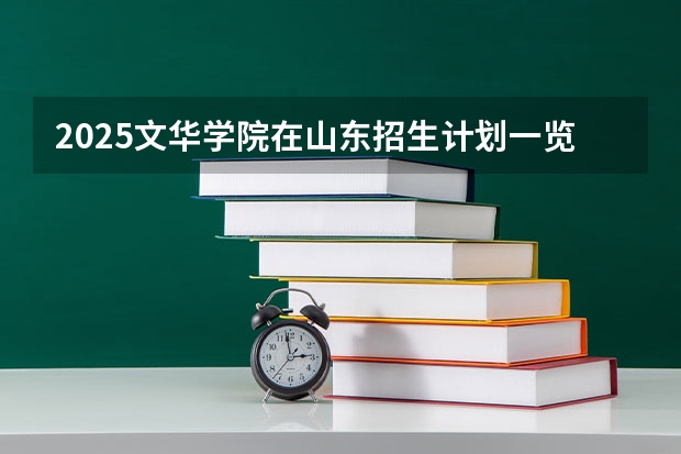 2025文华学院在山东招生计划一览表