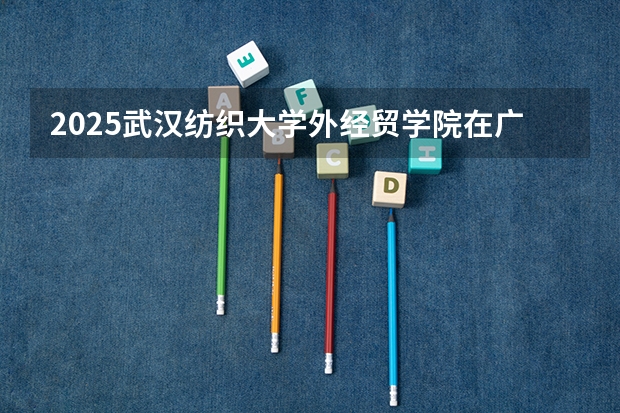 2025武汉纺织大学外经贸学院在广东招生计划一览表