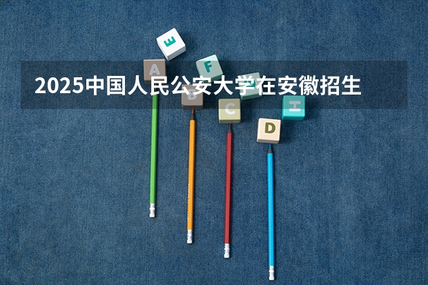 2025中国人民公安大学在安徽招生计划一览表