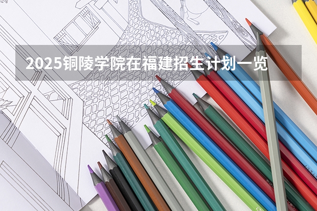 2025铜陵学院在福建招生计划一览表