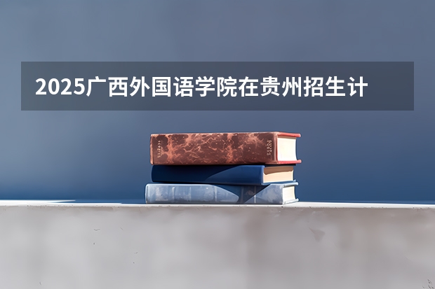 2025广西外国语学院在贵州招生计划一览表