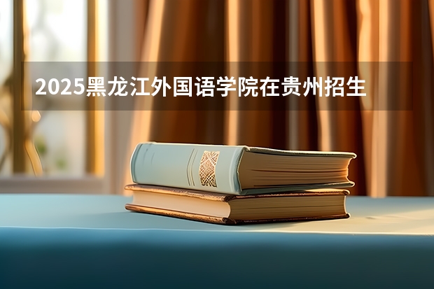 2025黑龙江外国语学院在贵州招生计划一览表