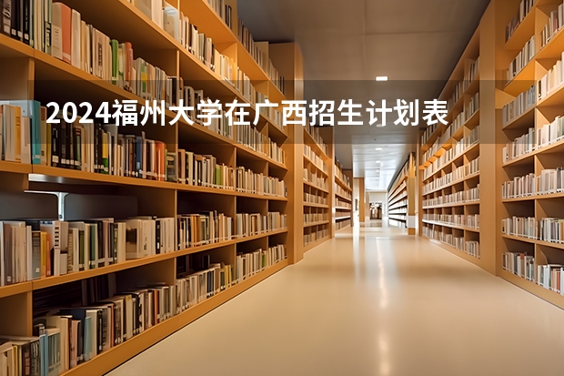 2024福州大学在广西招生计划表