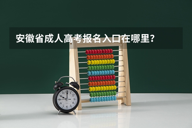 安徽省成人高考报名入口在哪里？